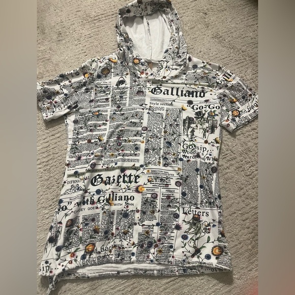 Rare John Galliano Underwear Newspaper Hoodie - Picture 3 of 9
